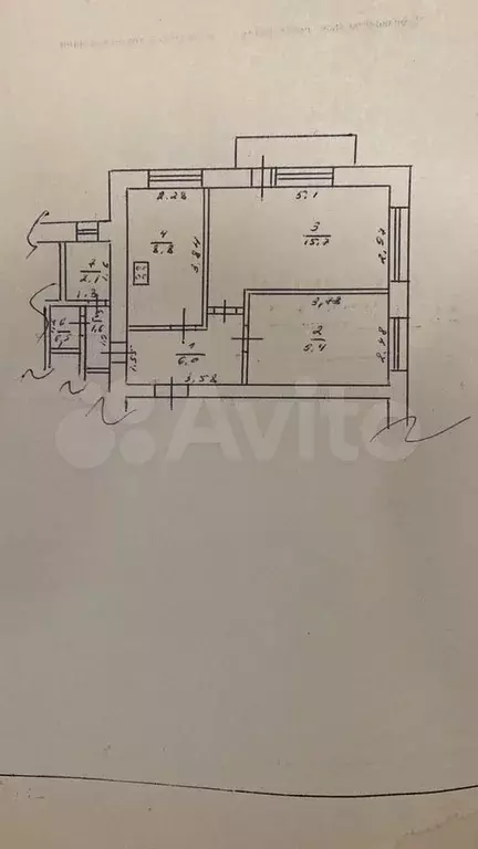 2-к. квартира, 44,5 м, 2/2 эт. - Фото 0