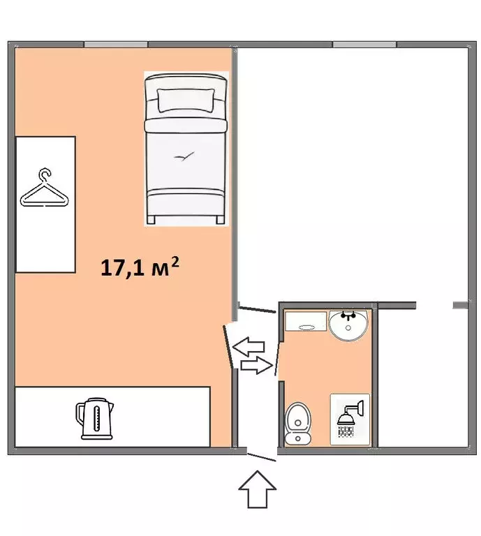 Квартира-студия: Уфа, Молодёжный бульвар, 6 (17.1 м) - Фото 1