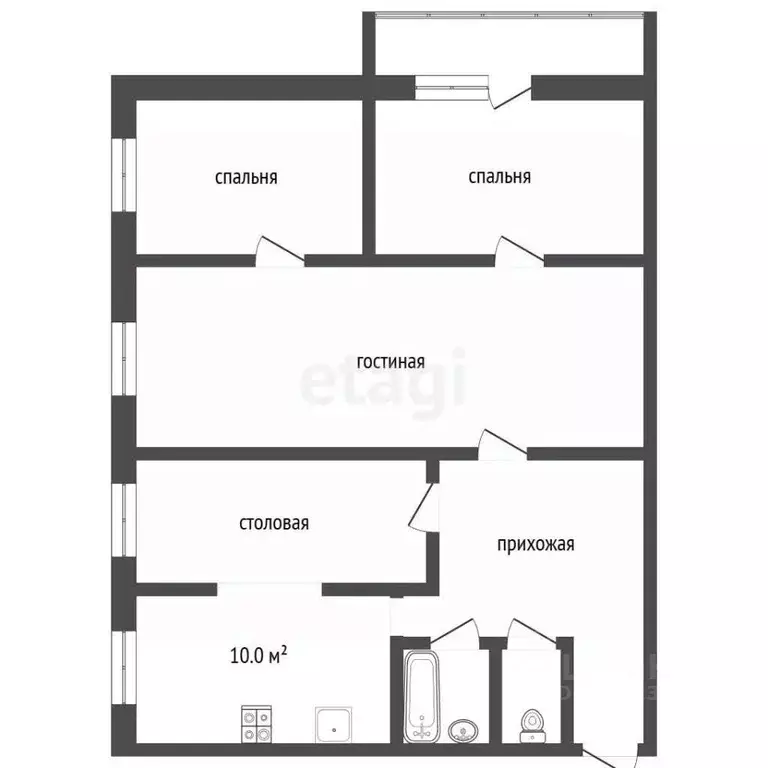 4-к кв. Владимирская область, Муром Пролетарская ул., 35 (61.5 м) - Фото 2