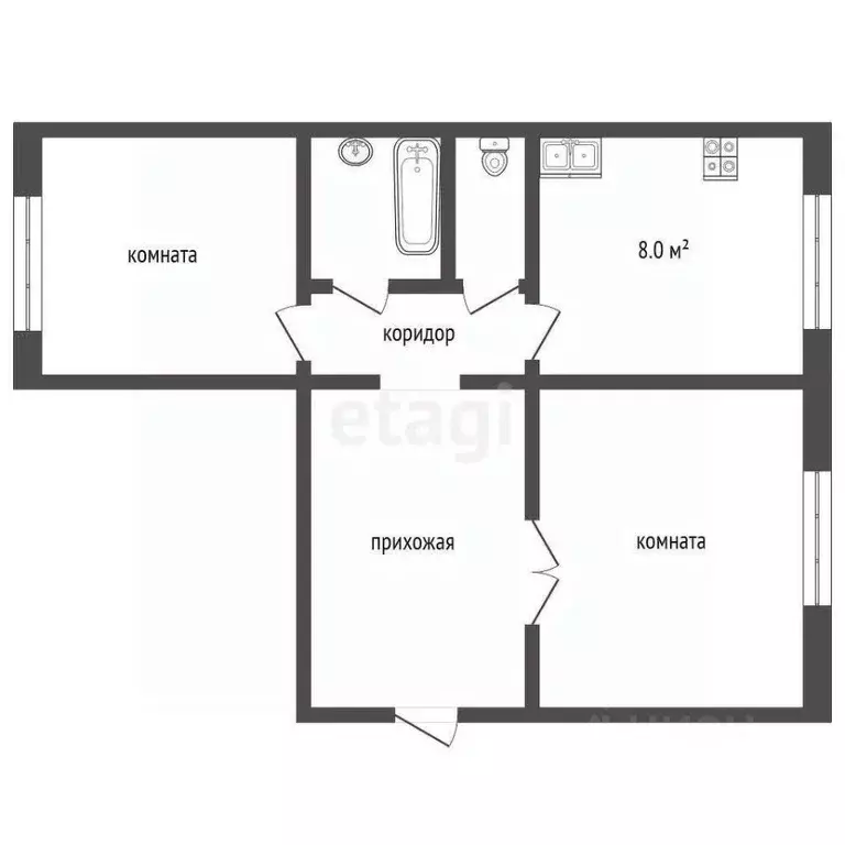 2-к кв. Ямало-Ненецкий АО, Ноябрьск ул. 8 Марта, 2 (51.0 м) - Фото 1