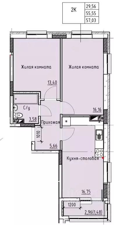 2-к кв. Ростовская область, Батайск ул. Талалихина (57.03 м) - Фото 0