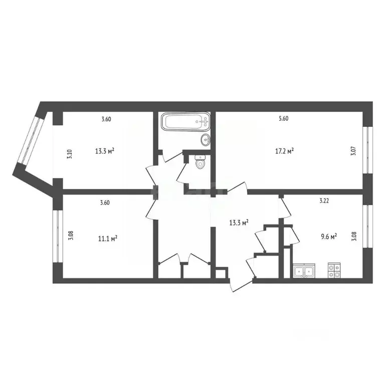 3-к кв. Камчатский край, Петропавловск-Камчатский Звездная ул., 21 ... - Фото 2
