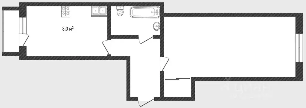 1-к кв. Тюменская область, с. Нижняя Тавда ул. Ленина, 16 (42.1 м) - Фото 2