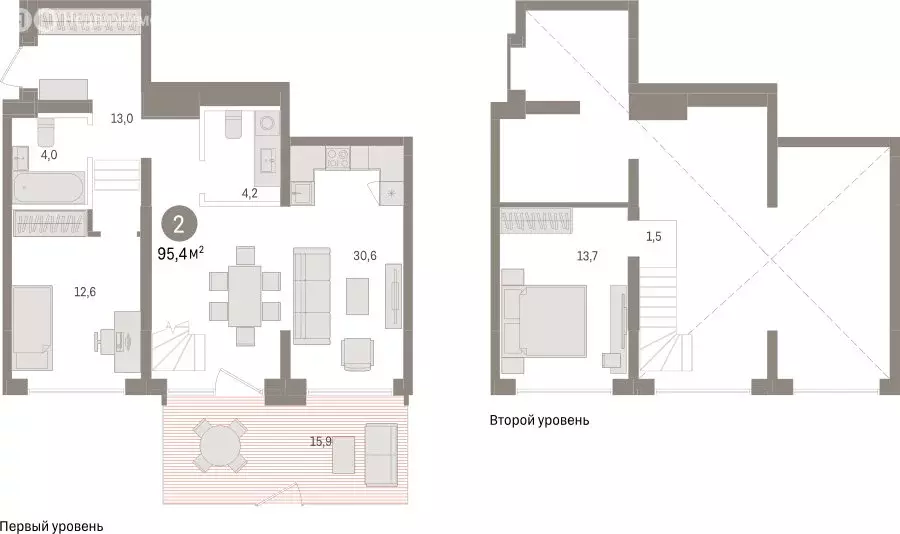 2-комнатная квартира: Тюмень, ЖК Дом у Озера (95.38 м) - Фото 1