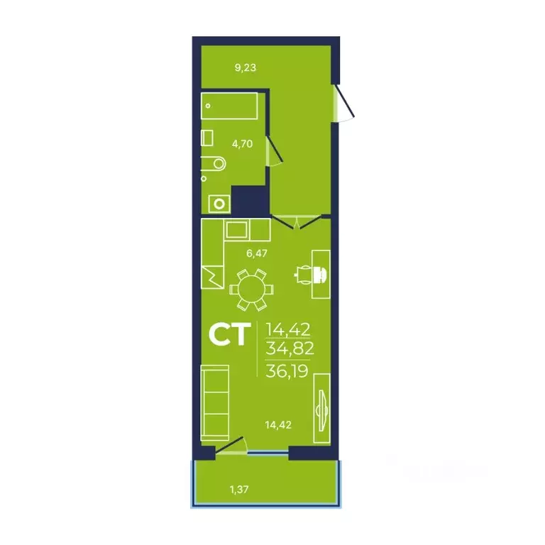 1-к кв. Башкортостан, Уфа просп. Дружбы Народов, 51/1 (36.0 м) - Фото 0