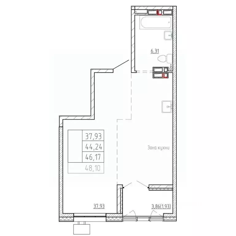 1-к кв. Приморский край, Владивосток Посейдония жилой комплекс, 6 ... - Фото 1