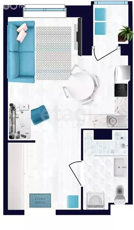 Квартира-студия: Ижевск, улица Васнецова, 24 (27.8 м) - Фото 2