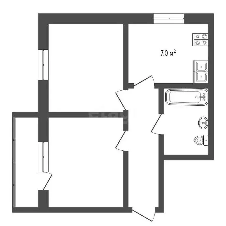 2-комнатная квартира: Балашов, улица Титова, 21А (44.2 м) - Фото 0