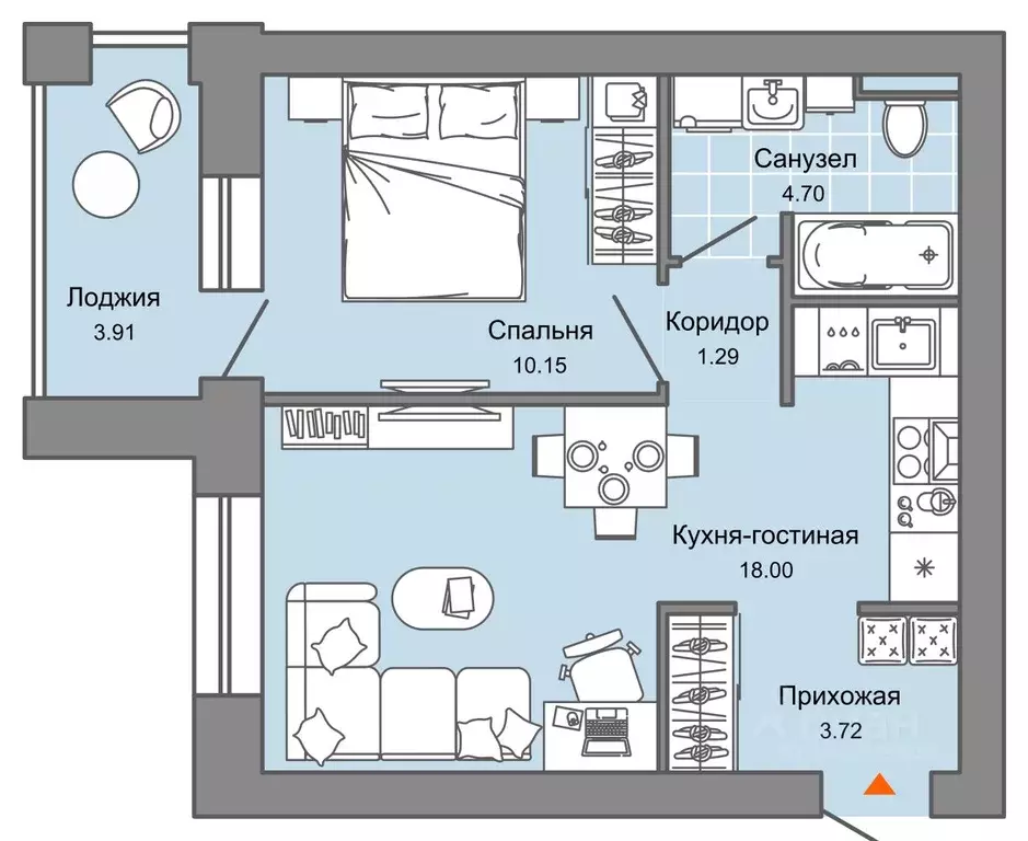 2-к кв. Кировская область, Киров ул. 4-й Пятилетки, 86 (40.0 м) - Фото 0