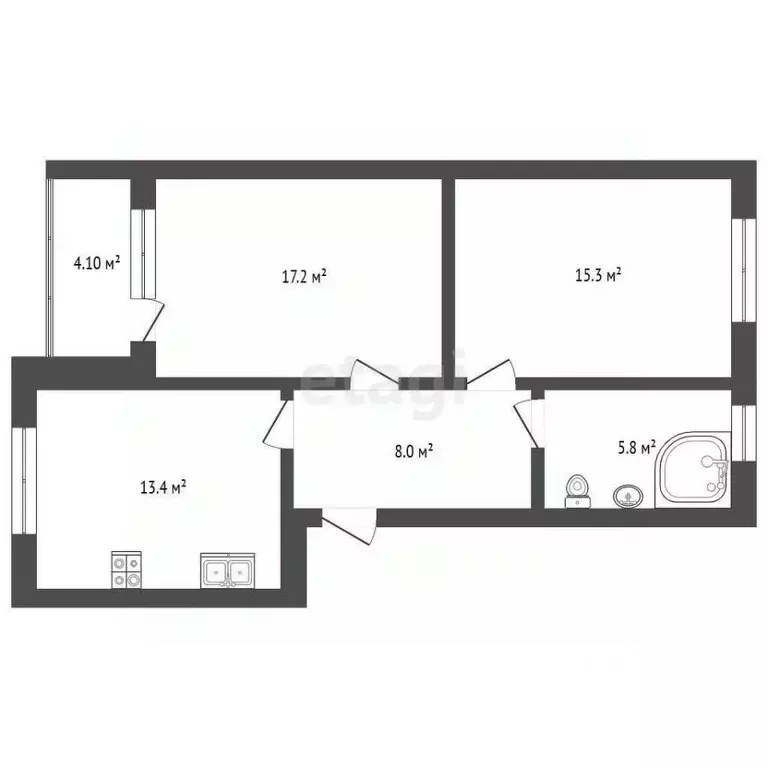 2-к кв. Ярославская область, Рыбинск Волочаевская ул., 45А (61.8 м) - Фото 1