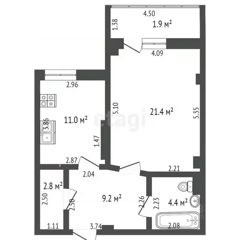 1-к кв. Ростовская область, Батайск ул. Северная Звезда, 8 (48.8 м) - Фото 1