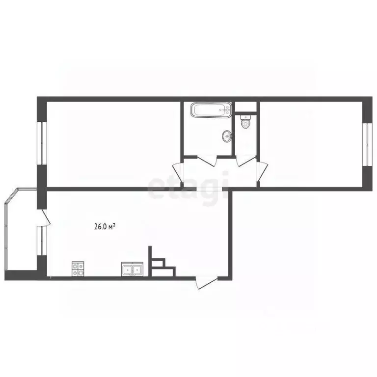 2-к кв. Тюменская область, Тюмень ул. Николая Никитина, 2к1 (67.0 м) - Фото 1