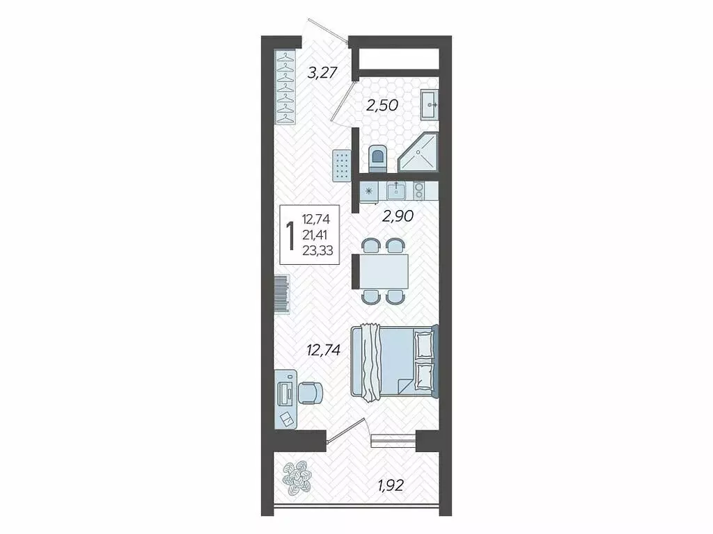 Квартира-студия: Сочи, микрорайон Бытха, Ясногорская улица, 16/2к8 ... - Фото 1