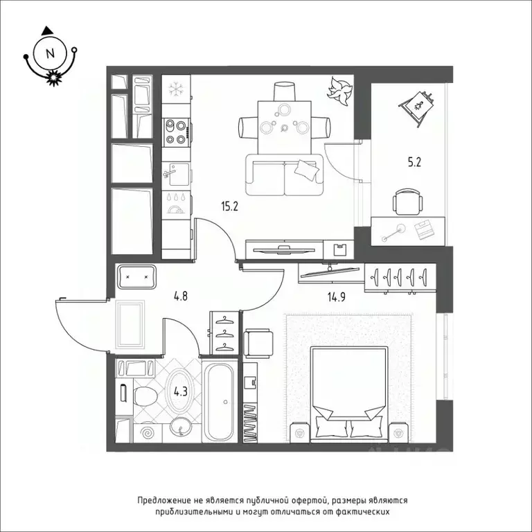 1-к кв. Омская область, Омск Зеленая река мкр, 12 (41.5 м) - Фото 0