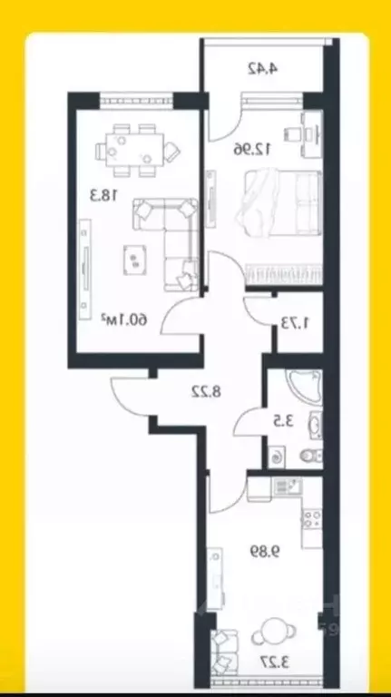 2-к кв. Краснодарский край, Краснодар Музыкальный мкр, ул. Имени ... - Фото 2