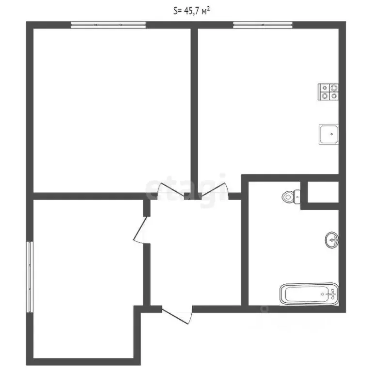 2-к кв. Тульская область, Тула Одоевское ш., 1Б (53.5 м) - Фото 1