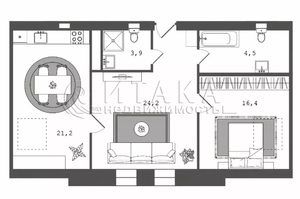 2-комнатная квартира: Санкт-Петербург, Челябинская улица, 37 (73.2 м) - Фото 1