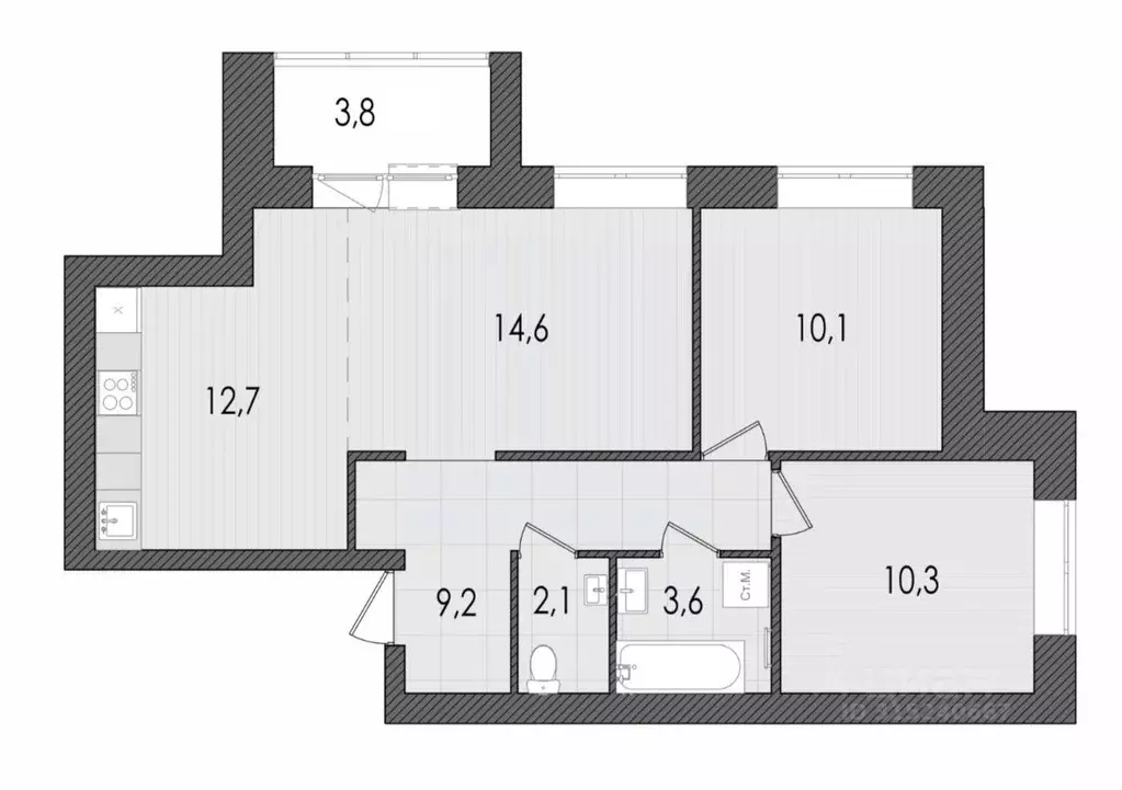 3-к кв. Кировская область, Киров ул. Капитана Дорофеева, 22 (66.4 м) - Фото 1