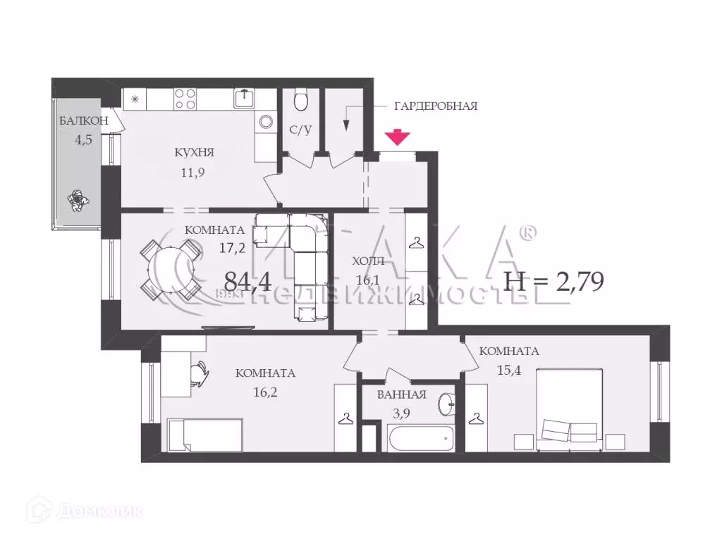 Продаётся 3-к квартира, 84.4 м - Фото 1