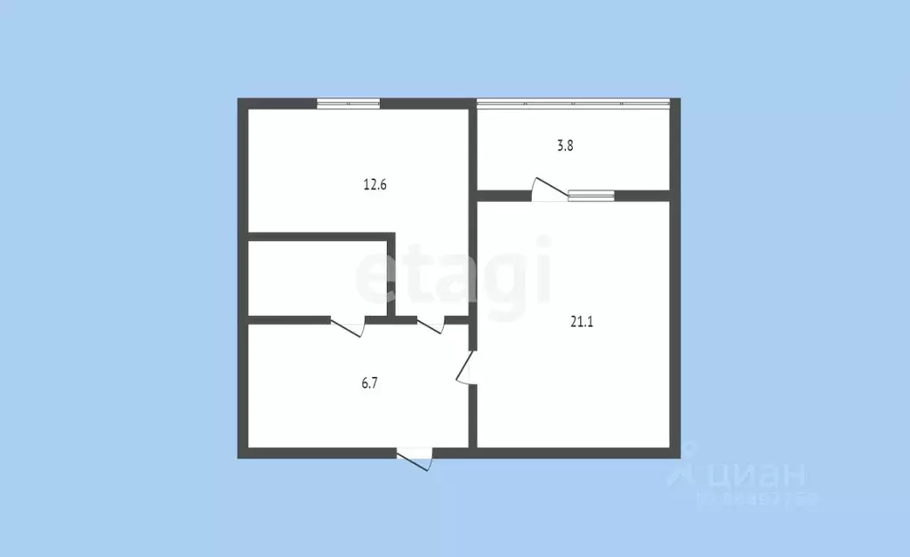 1-к кв. Карачаево-Черкесия, Черкесск ул. Свободы, 62П (44.3 м) - Фото 1
