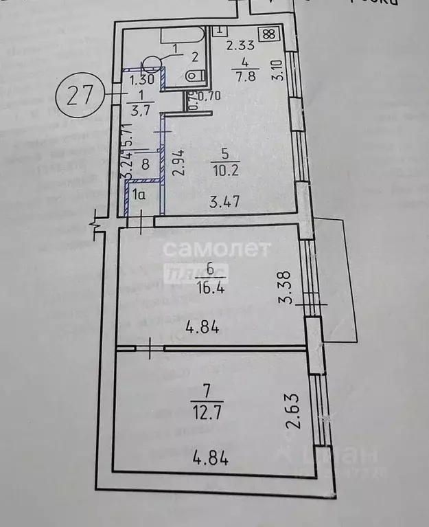 3-к кв. Удмуртия, Ижевск Молодежная ул., 16Б (57.7 м) - Фото 1