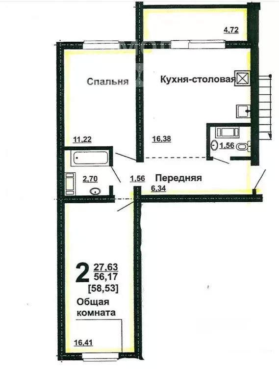 2-к кв. Челябинская область, Челябинск ул. Клайна, 3 (56.0 м) - Фото 1