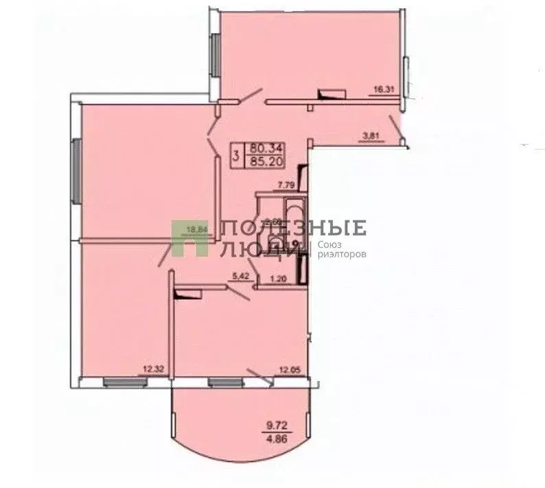 3-к кв. Красноярский край, Красноярск просп. 60 лет Образования СССР, ... - Фото 2