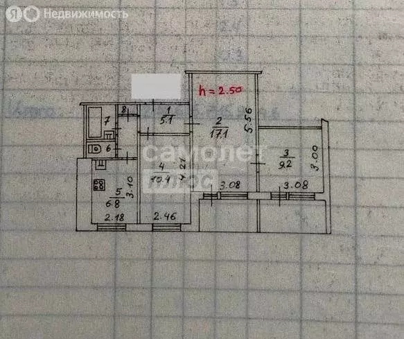 3-комнатная квартира: Мурманск, Кольский проспект, 43 (57.2 м) - Фото 2