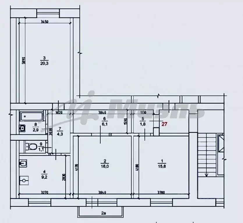 3-к кв. Москва Маломосковская ул., 2К1 (78.1 м) - Фото 2