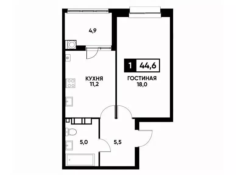 1-к кв. Ставропольский край, Ставрополь ул. Андрея Голуба, 16к3 (44.6 ... - Фото 0