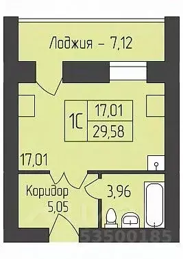 Студия Новосибирская область, Новосибирск ул. Юности, 9 (29.58 м) - Фото 0