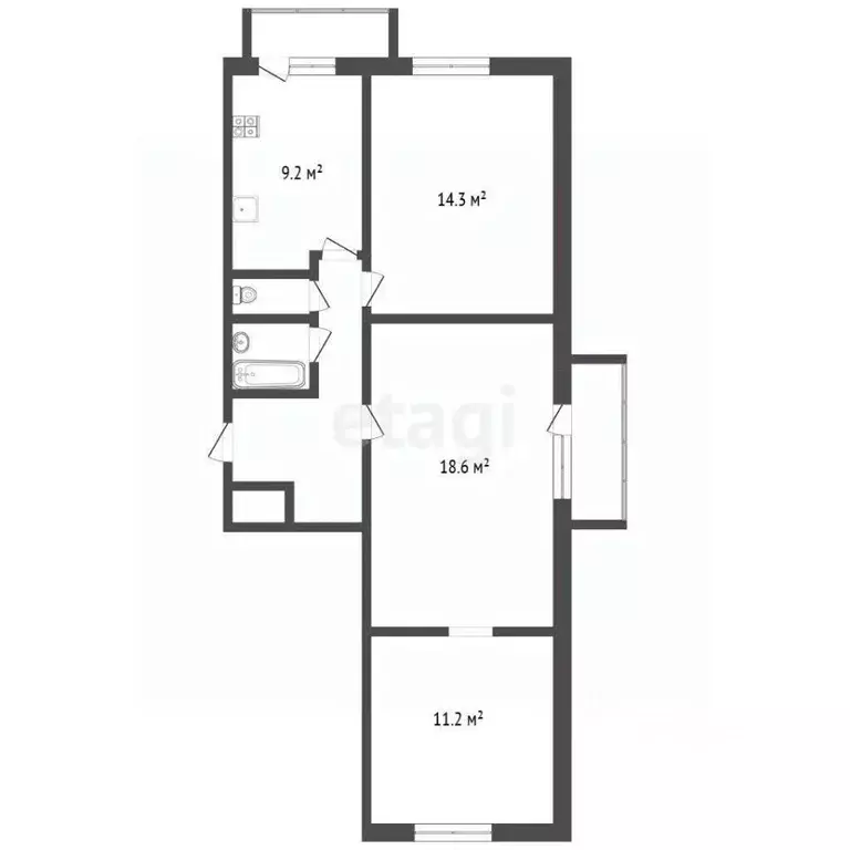 3-к кв. Московская область, Красногорск ул. Ленина, 41 (64.2 м) - Фото 2