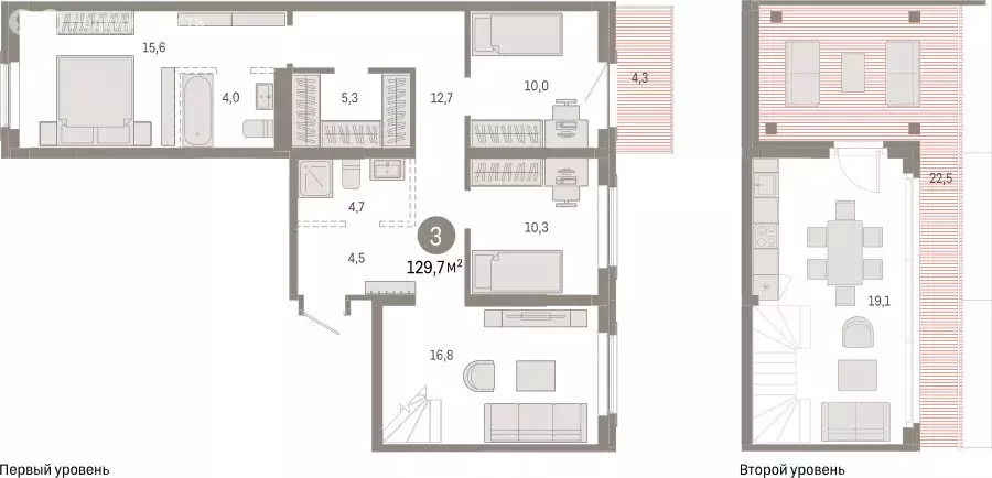 3-комнатная квартира: Омск, Кировский округ (129.72 м) - Фото 1