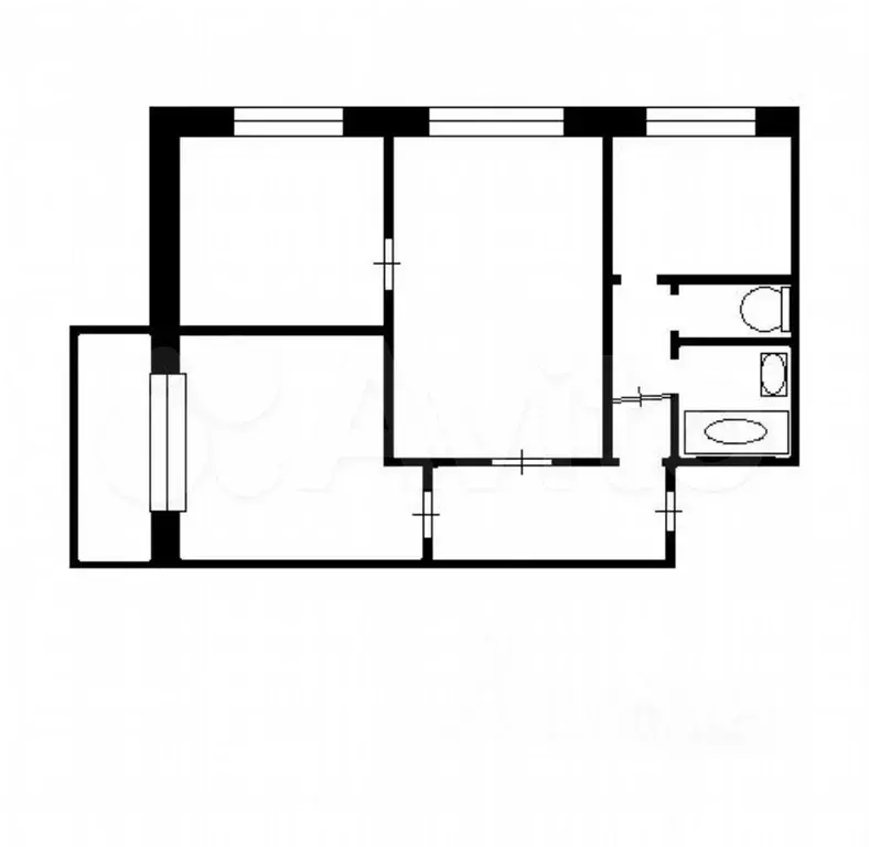 3-к. квартира, 50 м, 3/9 эт. - Фото 0