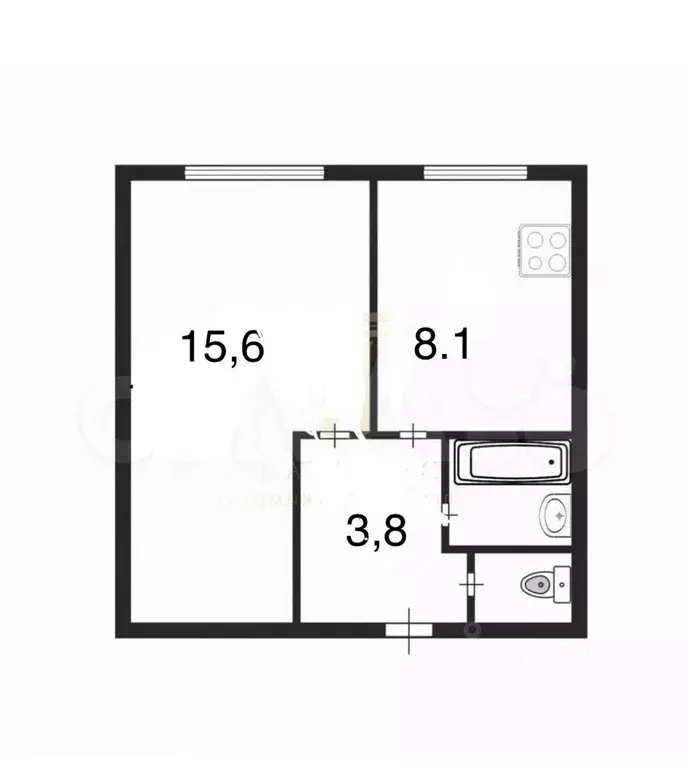1-к кв. Санкт-Петербург просп. Маршала Блюхера, 55 (31.0 м) - Фото 1