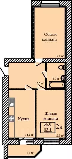 2-к кв. Тамбовская область, Тамбов ул. Имени С.И. Савостьянова, 3 ... - Фото 1