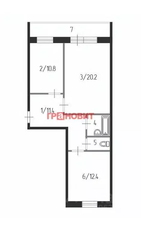 3-к кв. Новосибирская область, Новосибирск ул. Петухова, 160 (59.4 м) - Фото 1