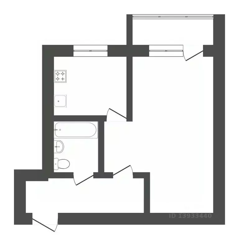 1-к кв. Тюменская область, Тюмень ул. Максима Горького, 29 (31.4 м) - Фото 1