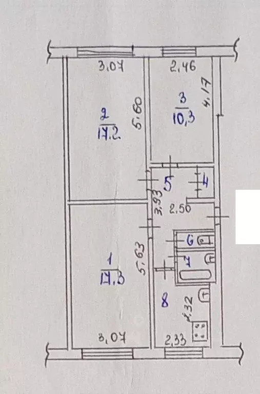 3-к кв. Коми, Сыктывкар ул. Красных Партизан, 61 (61.2 м) - Фото 2