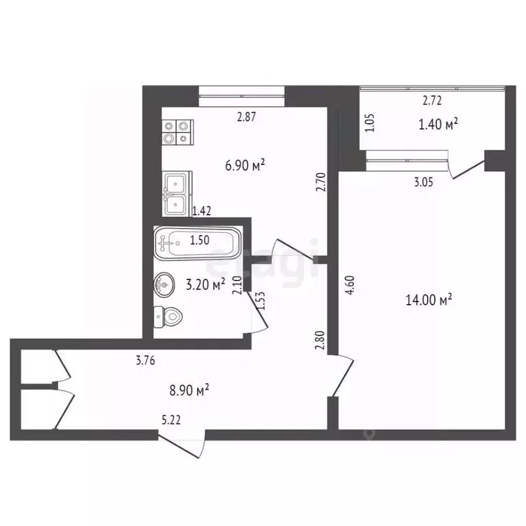 1-к кв. Калининградская область, Калининград Машиностроительная ул., ... - Фото 2