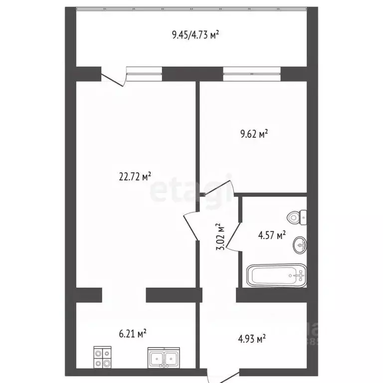 1-к кв. Алтайский край, Барнаул пер. Ядринцева, 95 (55.8 м) - Фото 2