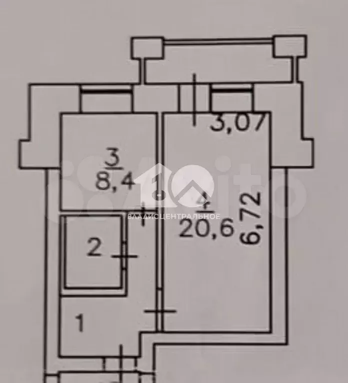 1-к. квартира, 39,5 м, 6/6 эт. - Фото 0