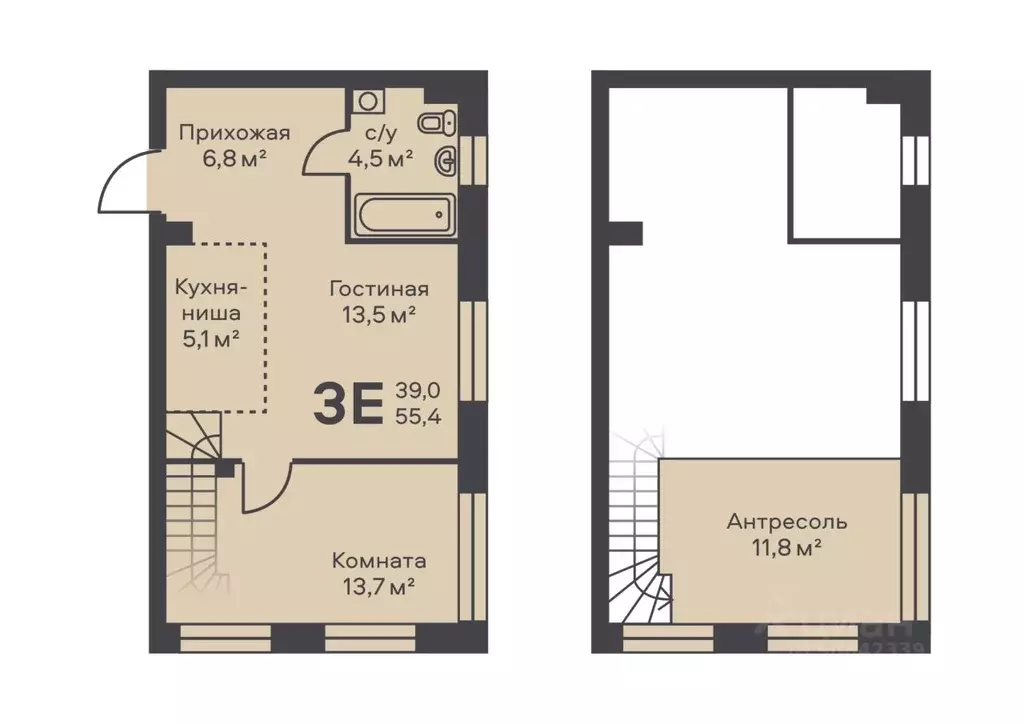 3-к кв. Пермский край, Пермь ул. Подводников (55.4 м) - Фото 1