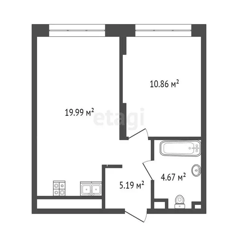 1-комнатная квартира: Тюмень, улица Андрея Кореневского, 11 (40.6 м) - Фото 0
