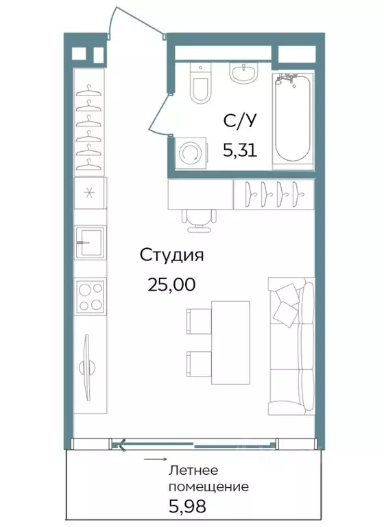 Студия Крым, Саки ул. Морская (36.29 м) - Фото 0