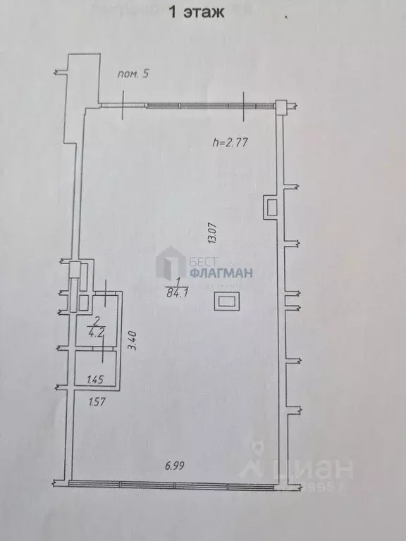 помещение свободного назначения в москва наб. марка шагала, 1к1 (176 . - Фото 1