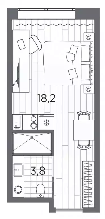 Студия Санкт-Петербург просп. Стачек, 62Е (22.0 м) - Фото 0