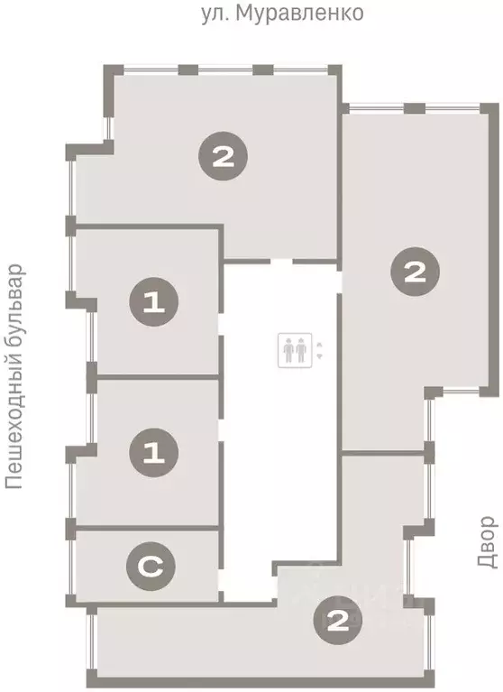 2-к кв. Тюменская область, Тюмень ул. Муравленко, 9к3 (78.37 м) - Фото 1