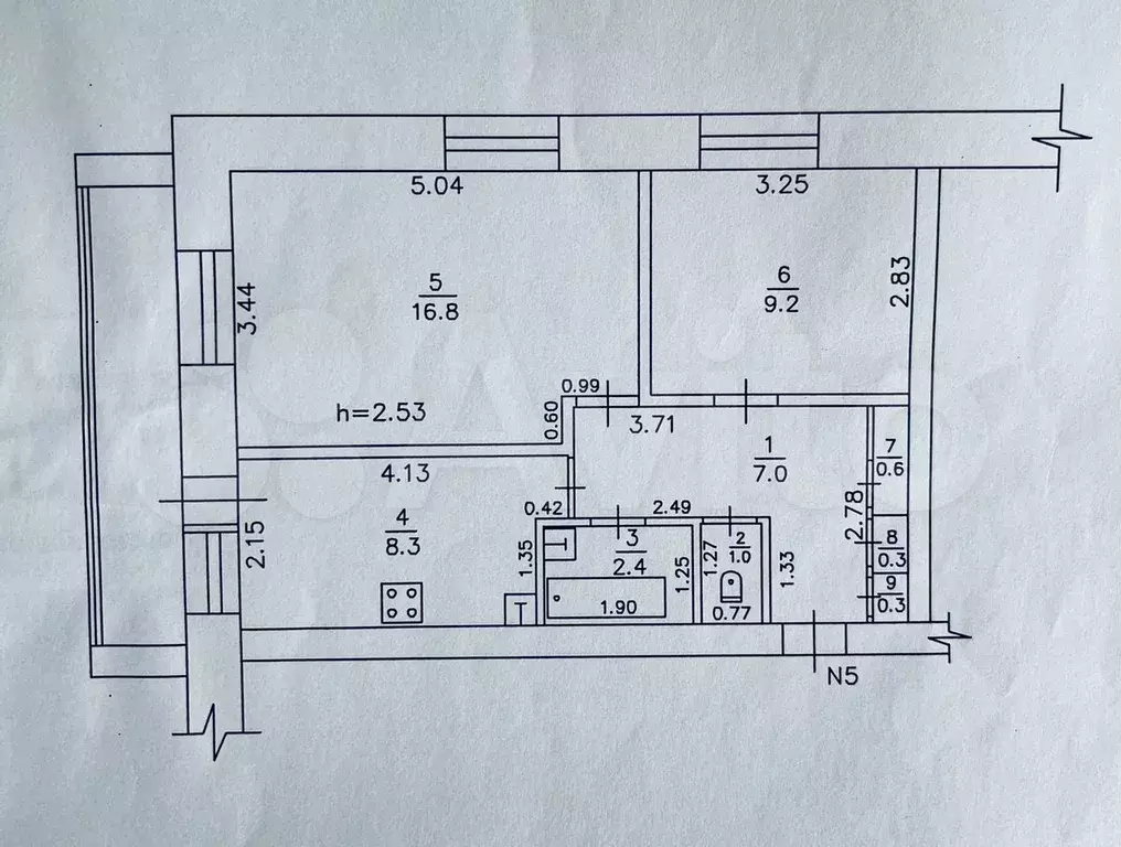 2-к. квартира, 45,9 м, 2/3 эт. - Фото 0