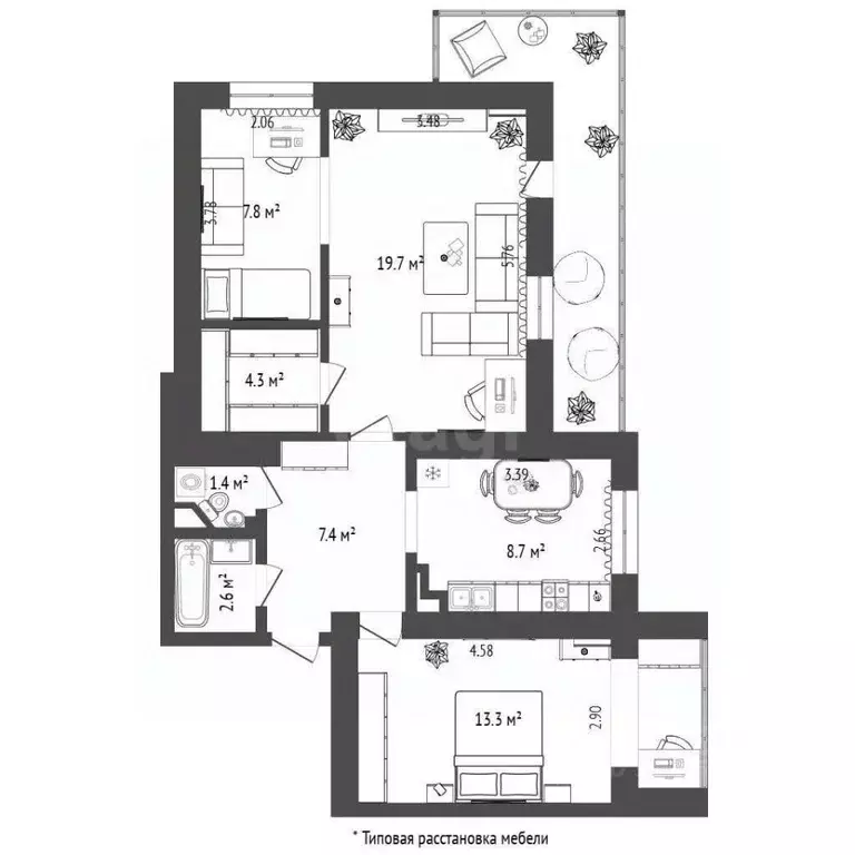 3-к кв. Московская область, Химки Молодежная ул., 32 (72.2 м) - Фото 1